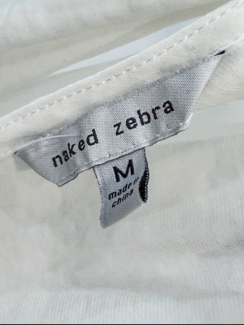 Naked Zebra White Collared Sleeveless Halter Sz M - Picture 2 of 8
